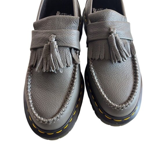 Dr. Martens Women's Adrian Virginia Grey Leather Tassel Loafer, Size 9 - Picture 3 of 6